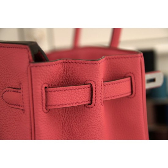 Replica Borse Hermes Birkin 30cm 35CM in pelle rosa rossetto Clemence