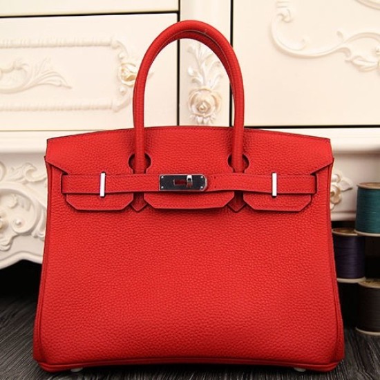 Replica Borse Hermes Birkin 30cm 35CM in pelle rossa Clemence
