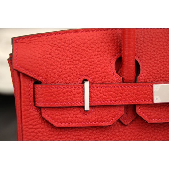 Replica Borse Hermes Birkin 30cm 35CM in pelle rossa Clemence
