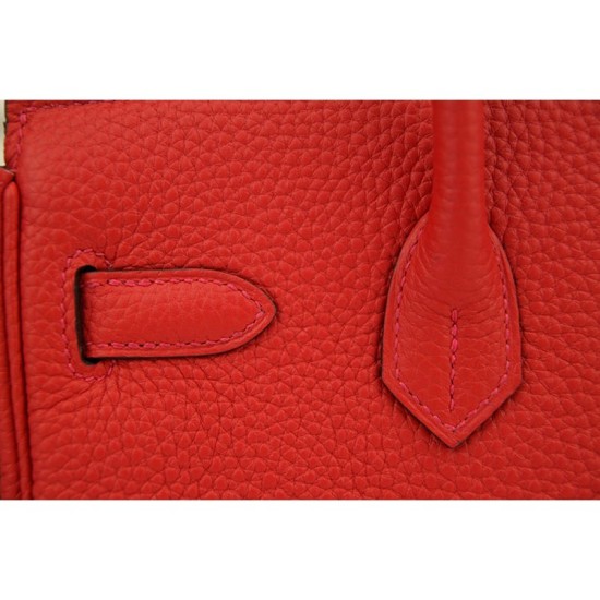 Replica Borse Hermes Birkin 30cm 35CM in pelle rossa Clemence