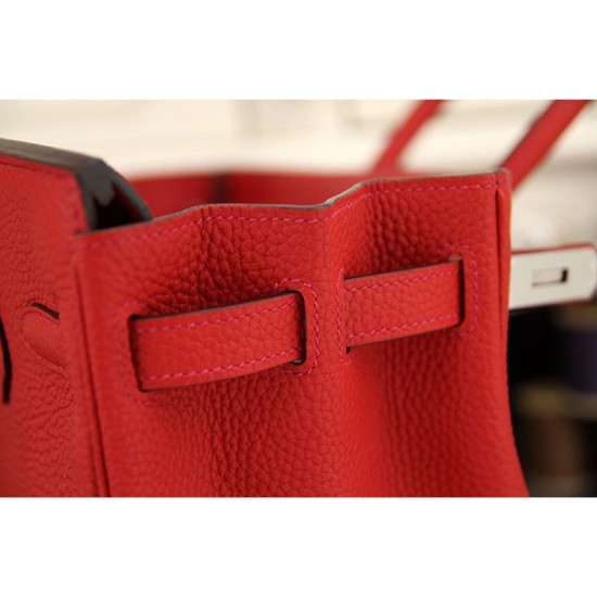 Replica Borse Hermes Birkin 30cm 35CM in pelle rossa Clemence