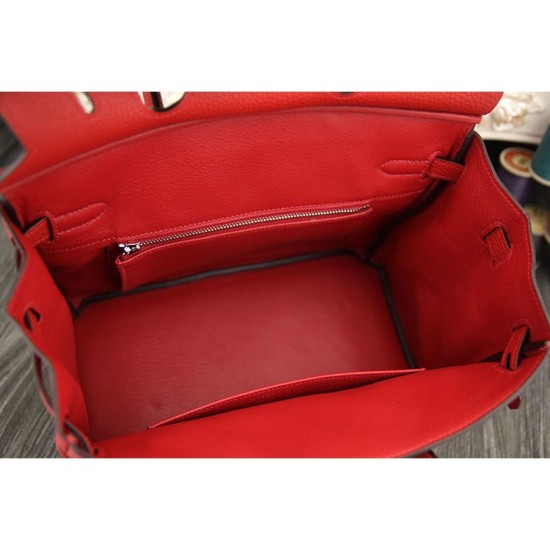Replica Borse Hermes Birkin 30cm 35CM in pelle rossa Clemence