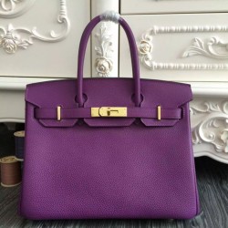 Replica Borse Hermes Birkin 30cm 35CM in pelle viola Clemence