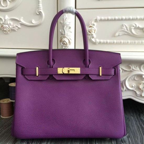 Replica Borse Hermes Birkin 30cm 35CM in pelle viola Clemence