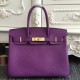 Replica Borse Hermes Birkin 30cm 35CM in pelle viola Clemence