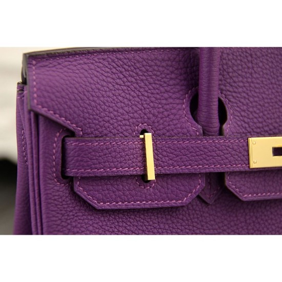 Replica Borse Hermes Birkin 30cm 35CM in pelle viola Clemence