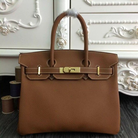 Replica Borse Hermes Birkin 30cm 35CM pelle marrone Clemence