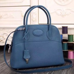Replica Borse Hermes Bolide Tote  In Cuoio Blu