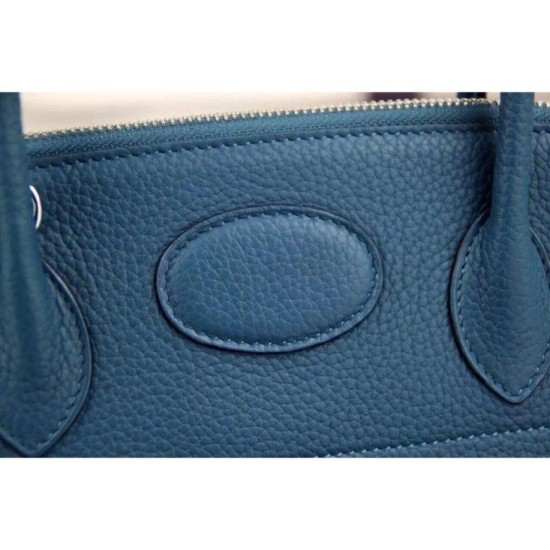 Replica Borse Hermes Bolide Tote  In Cuoio Blu