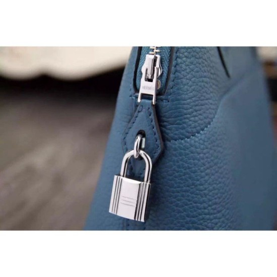 Replica Borse Hermes Bolide Tote  In Cuoio Blu