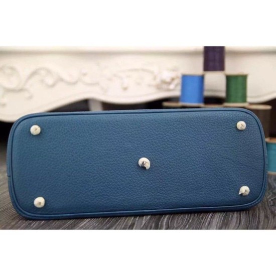 Replica Borse Hermes Bolide Tote  In Cuoio Blu