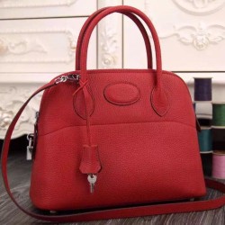 Replica Hermes Bolide Borse Tote In Cuoio Rosso