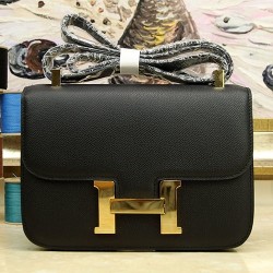 Replica Borse Hermes Constance in pelle nera Epsom