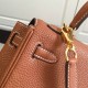 Replica Borse Hermes Kelly 25cm in pelle marrone Clemence