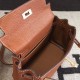 Replica Borse Hermes Kelly 25cm in pelle marrone Clemence