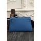 Replica Borse Hermes Kelly Mini Pochette in pelle blu Epsom
