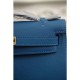 Replica Borse Hermes Kelly Mini Pochette in pelle blu Epsom