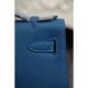Replica Borse Hermes Kelly Mini Pochette in pelle blu Epsom