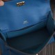 Replica Borse Hermes Kelly Mini Pochette in pelle blu Epsom