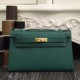 Replica Borse Hermes Kelly Mini Pochette in pelle Malachite Epsom