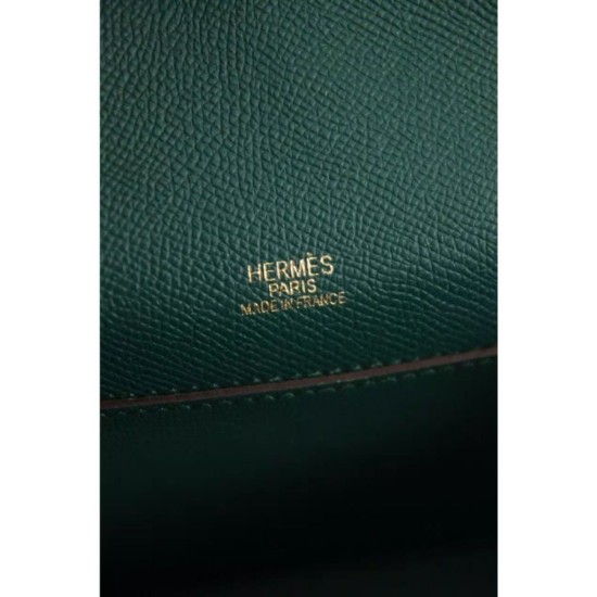 Replica Borse Hermes Kelly Mini Pochette in pelle Malachite Epsom