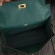 Replica Borse Hermes Kelly Mini Pochette in pelle Malachite Epsom