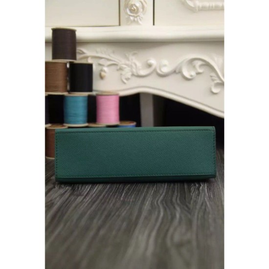 Replica Borse Hermes Kelly Mini Pochette in pelle Malachite Epsom