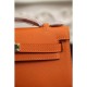 Replica Borse Hermes Kelly Pochette in pelle arancione Epsom