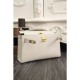 Replica Borse Hermes Kelly Pochette in pelle bianca Epsom