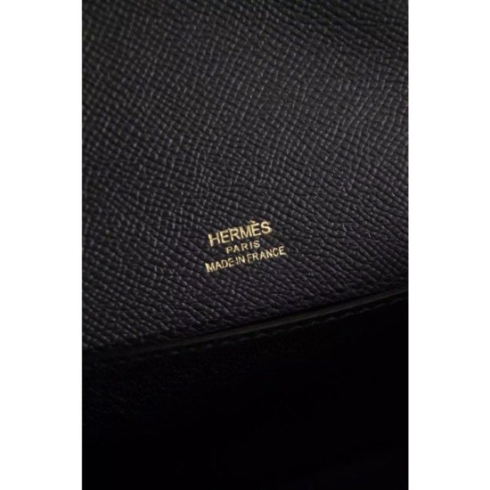 Replica Borse Hermes Kelly Pochette in pelle nera Epsom