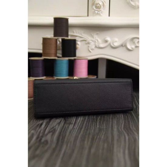 Replica Borse Hermes Kelly Pochette in pelle nera Epsom