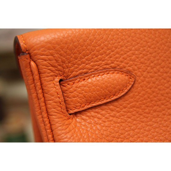 Replica Borsa Kelly Hermes 28cm 32cm arancione Pelle Clemence