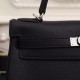 Replica Borsa Kelly Hermes 28cm 32cm  Nero Pelle Clemence