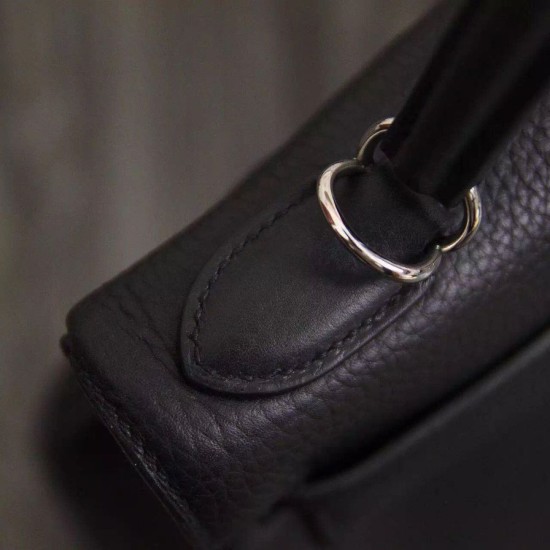 Replica Borsa Kelly Hermes 28cm 32cm  Nero Pelle Clemence