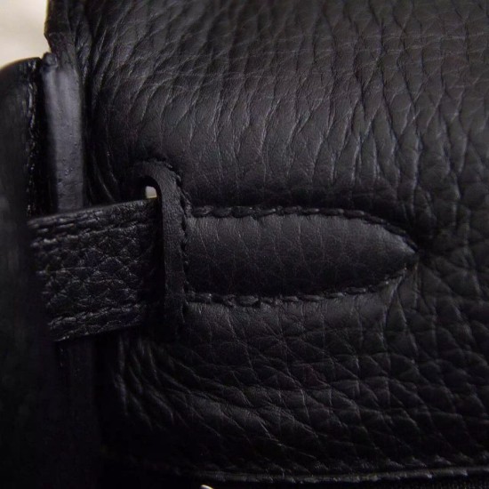 Replica Borsa Kelly Hermes 28cm 32cm  Nero Pelle Clemence