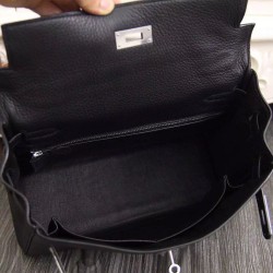 Replica Borsa Kelly Hermes 28cm 32cm  Nero Pelle Clemence