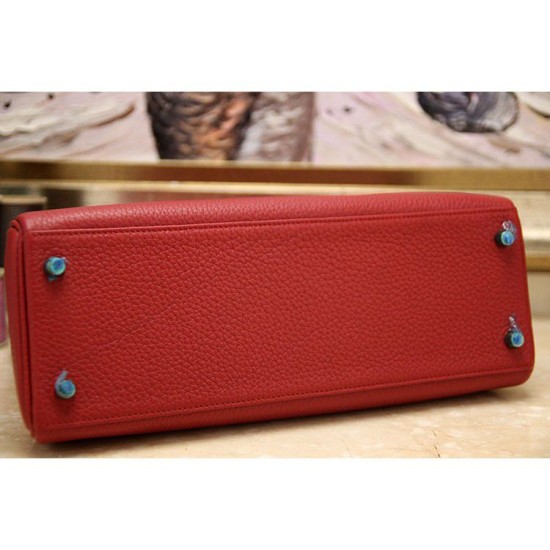 Replica Borsa Kelly Hermes 28cm 32cm Rosso Pelle Clemence