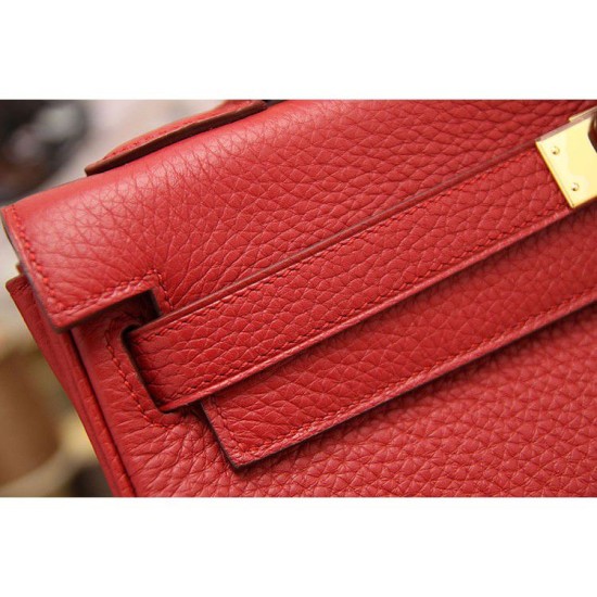 Replica Borsa Kelly Hermes 28cm 32cm Rosso Pelle Clemence