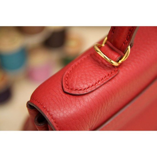 Replica Borsa Kelly Hermes 28cm 32cm Rosso Pelle Clemence