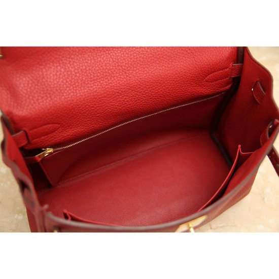 Replica Borsa Kelly Hermes 28cm 32cm Rosso Pelle Clemence