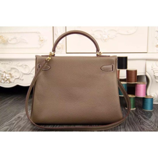 Replica Borsa Kelly Hermes Etain Pelle Clemence