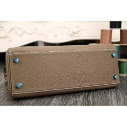 Replica Borsa Kelly Hermes Etain Pelle Clemence