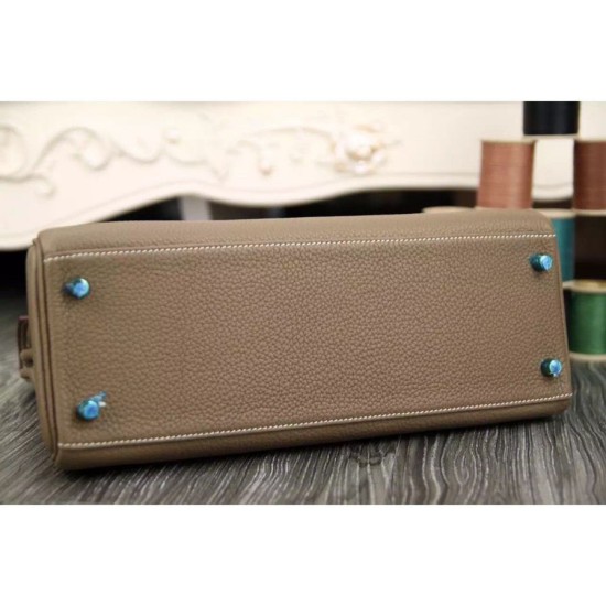 Replica Borsa Kelly Hermes Etain Pelle Clemence