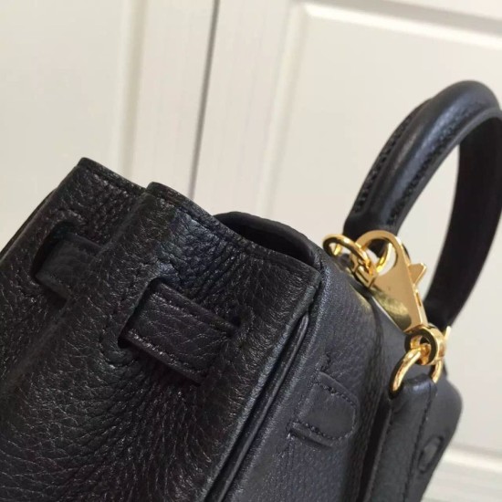 Replica Borse Hermes Kelly 25CM Nero Clemence Pelle