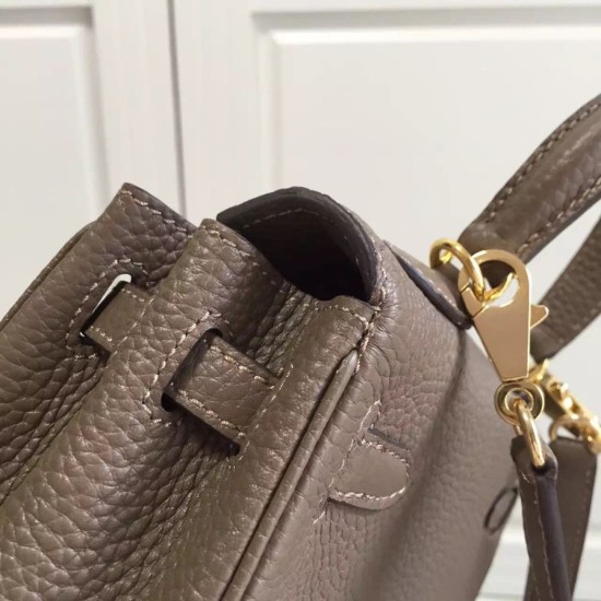Replica Hermes Kelly 20 CM Borsa étoupe Clemence Pelle