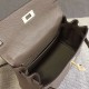 Replica Hermes Kelly 20 CM Borsa étoupe Clemence Pelle