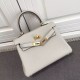 Replica Hermes Kelly 20 CM Borsa Ivory Clemence Pelle