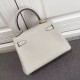 Replica Hermes Kelly 20 CM Borsa Ivory Clemence Pelle