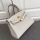 Replica Hermes Kelly 20 CM Borsa Ivory Clemence Pelle