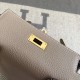 Replica Hermes Kelly 25CM Borsa Grigio Clemence Pelle